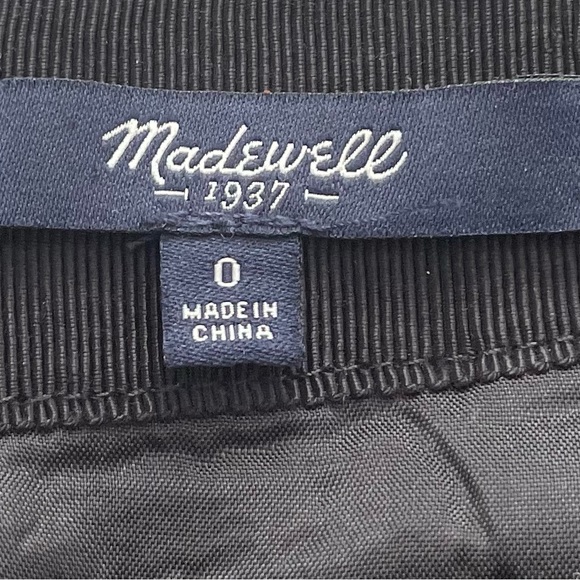 Madewell tweed textured A-line gray black lined ruffle mini skirt, size 0 summer - Picture 3 of 11